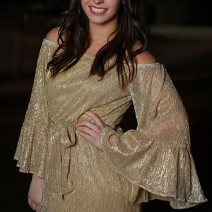 Nordstrom Lush Gold Off the Shoulder dress